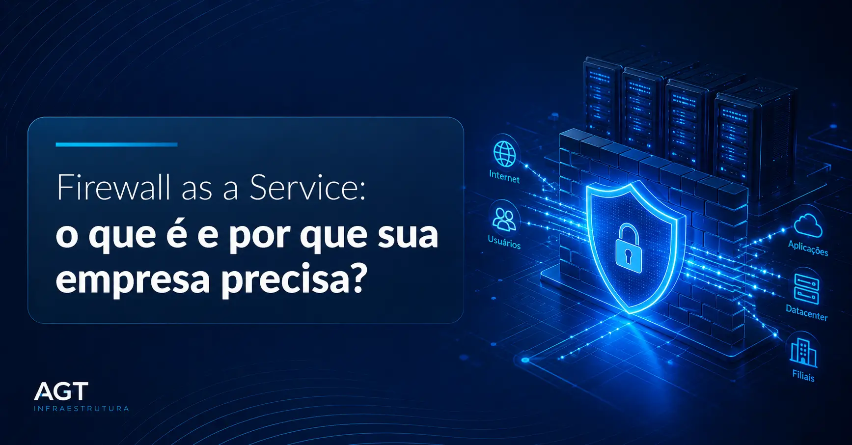 Painel de monitoramento de Firewall as a Service protegendo rede corporativa em nuvem