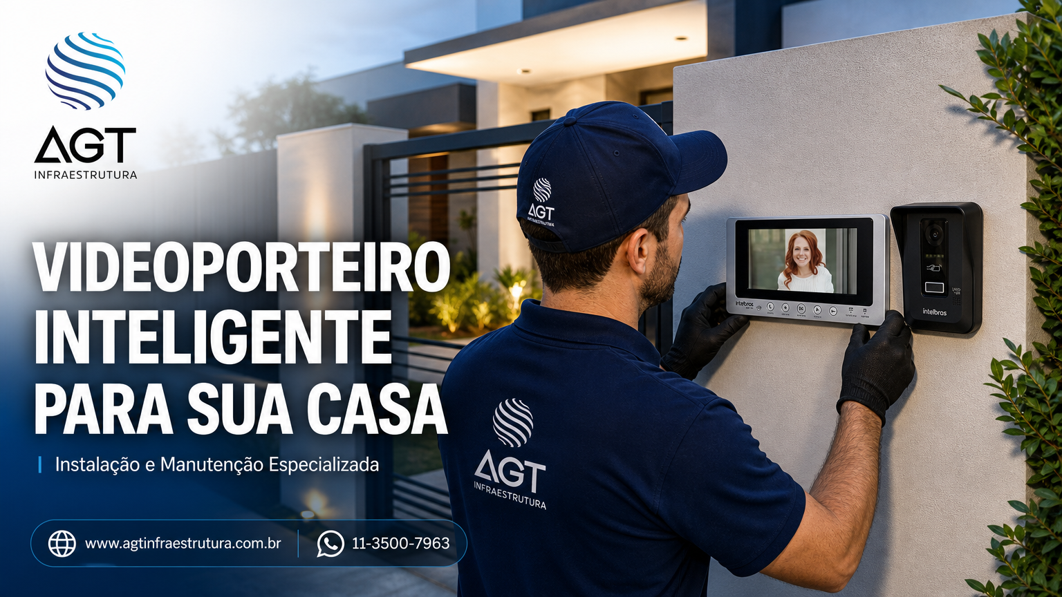 Videoporteiro inteligente instalado em residência